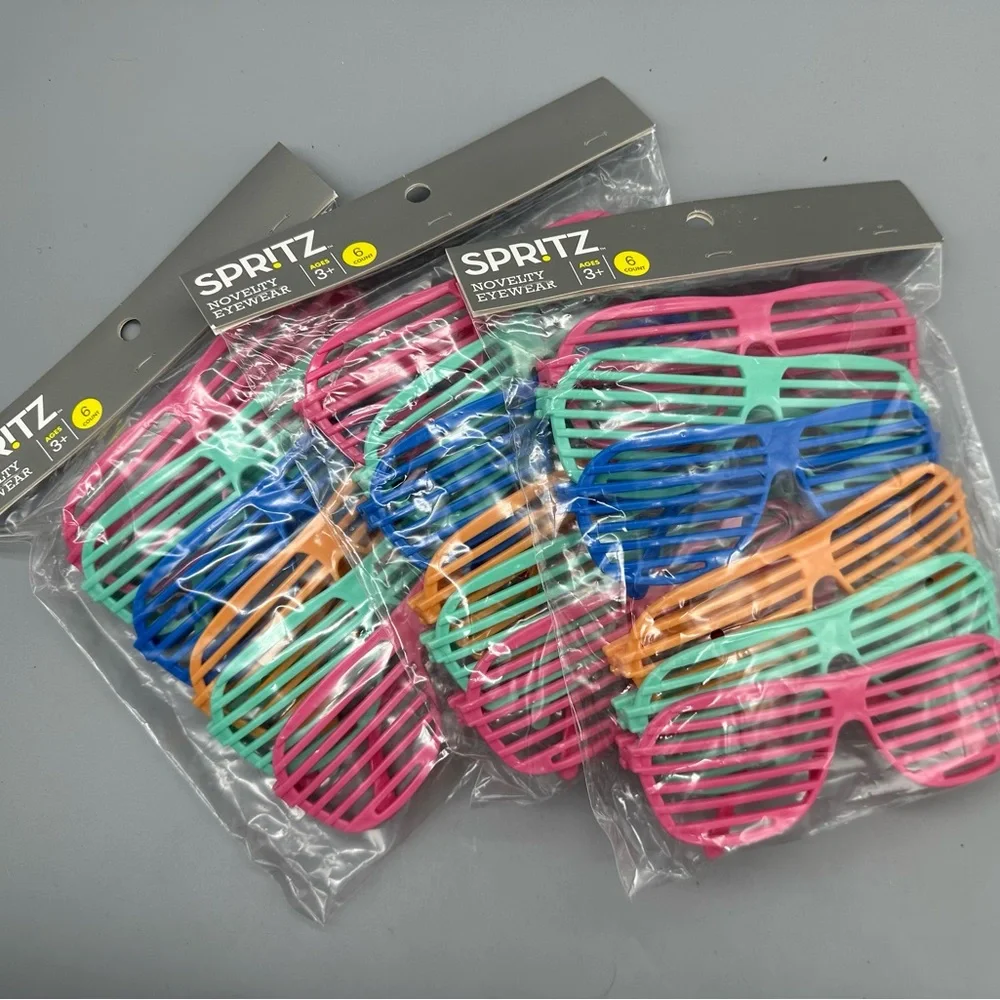 Spritz Eye Wear Party Supplies Novelty Eyewear Shutter Shades 3 packs = 18 pairs